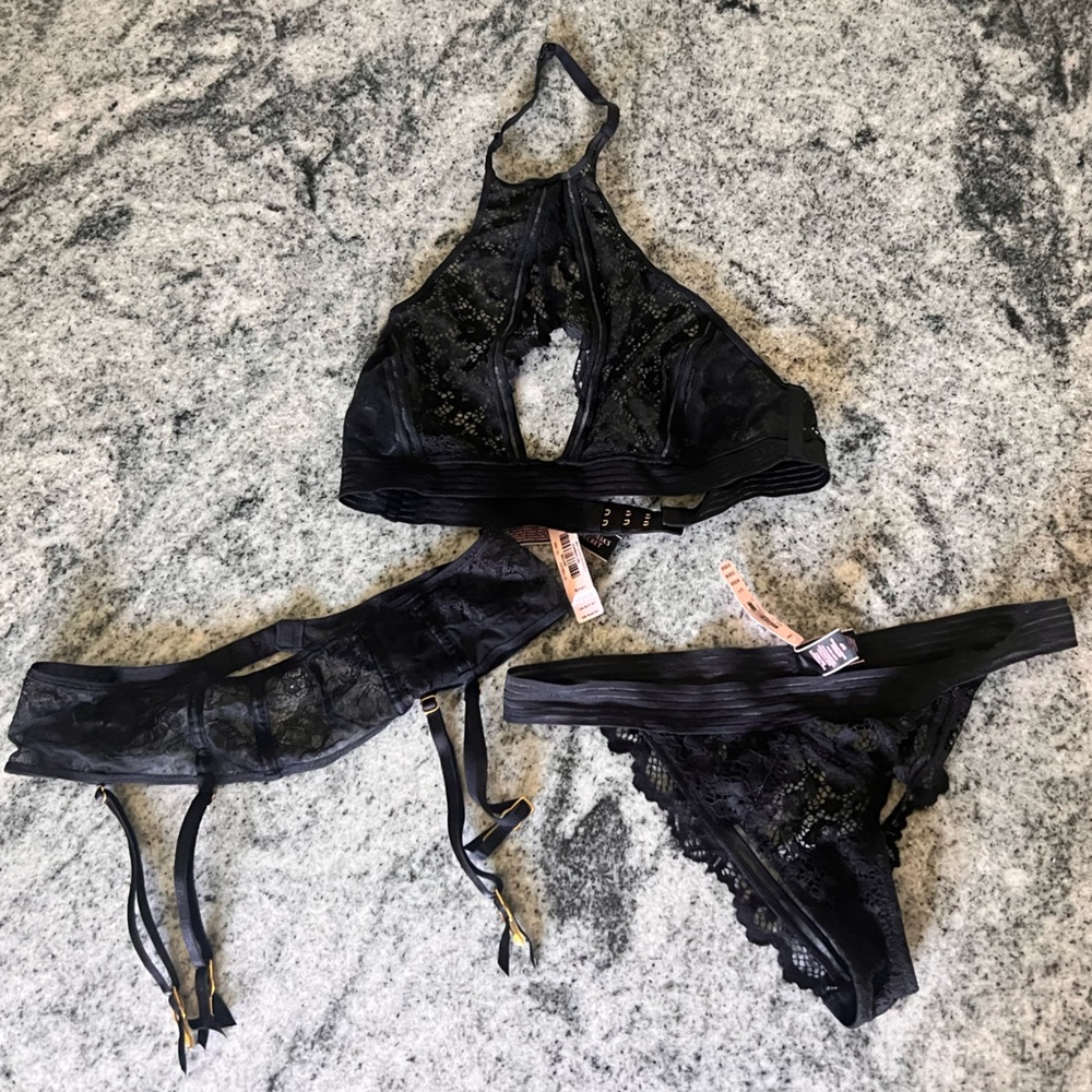 Victoria Secret black lace lingerie